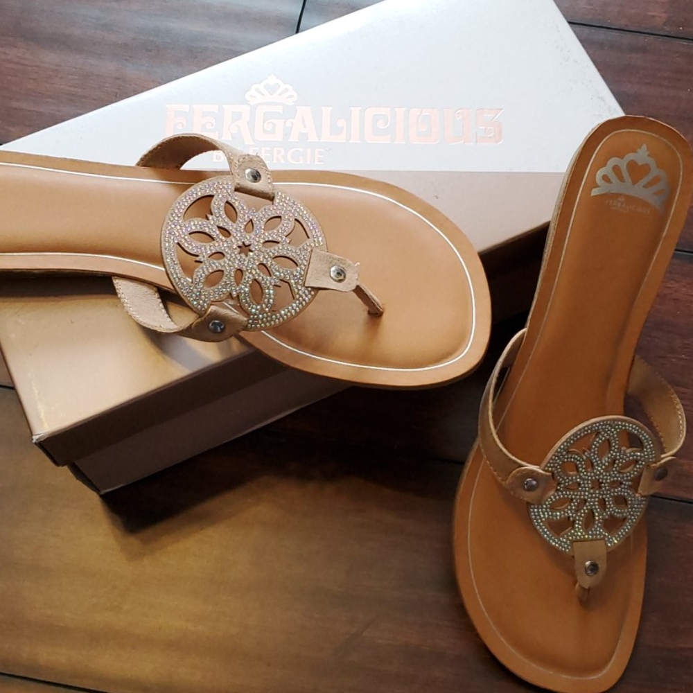 Fergalicious Women's Tan Sandals